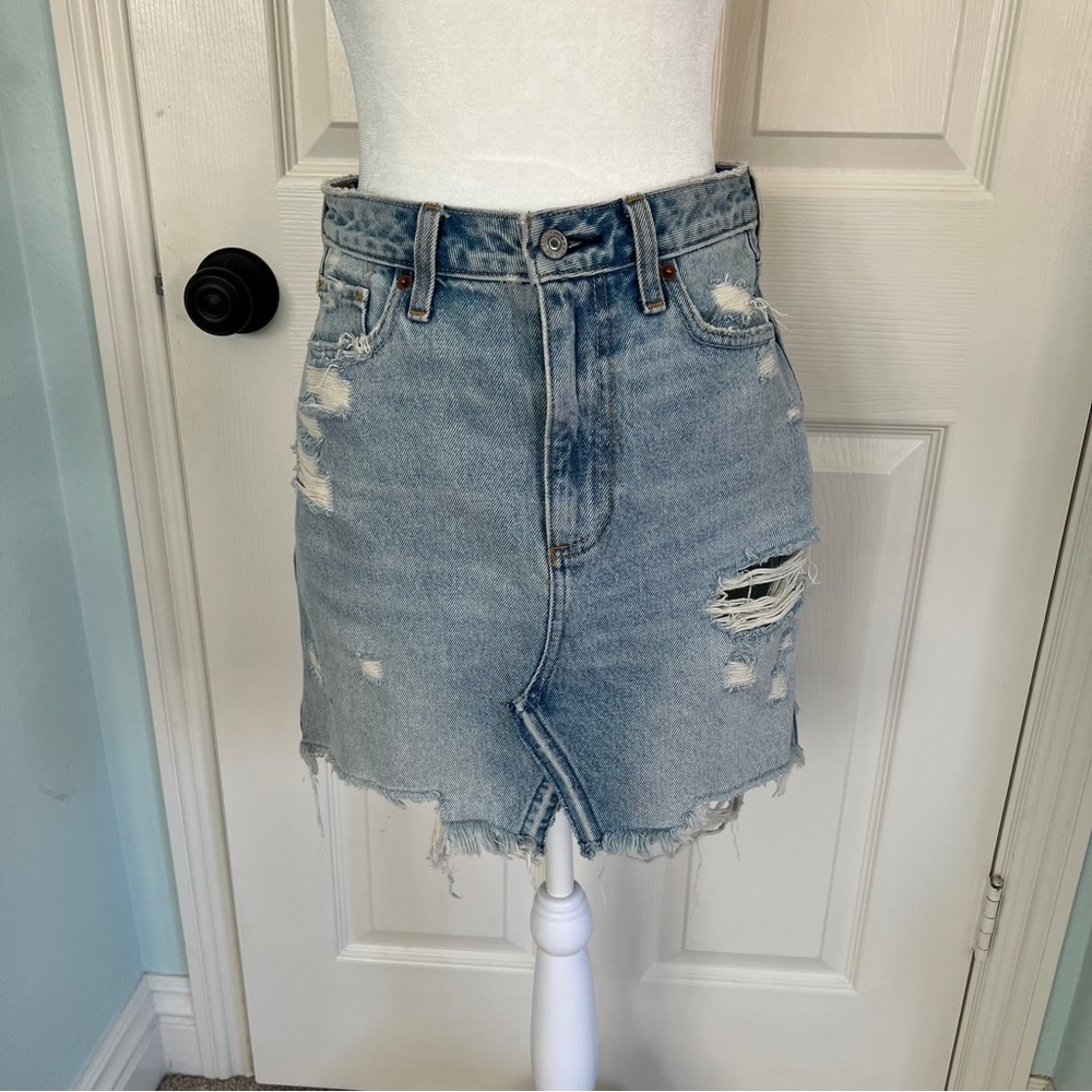 Abercrombie & Fitch Zoe Natural Rise Vintage A-Line Skirt